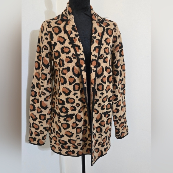 Talbots Size Small Leopard Print Cardigan Retail $179 - Picture 1 of 8